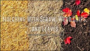 mulching with straw, wood chips, and leaves
