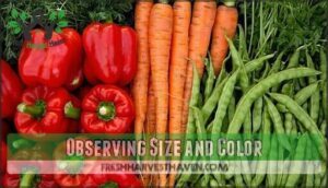 observing size and color