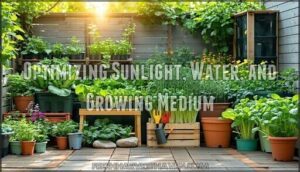 optimizing sunlight, water, and growing medium
