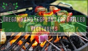 oregano and eggplant for grilled vegetables