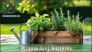 outdoor herb watering