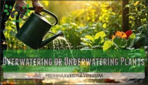 overwatering or underwatering plants