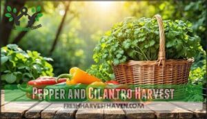 pepper and cilantro harvest