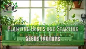 planting herbs and starting seeds indoors