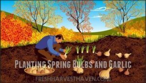 planting spring bulbs and garlic