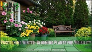 positioning winter-blooming plants for visibility