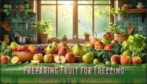 preparing fruit for freezing