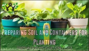 preparing soil and containers for planting