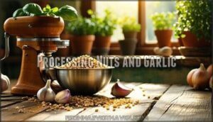 processing nuts and garlic
