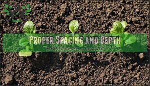 proper spacing and depth