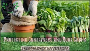 protecting containers and root crops