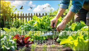 pruning and cleaning to reduce pest pressure