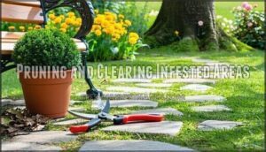 pruning and clearing infested areas