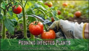 pruning infected plants