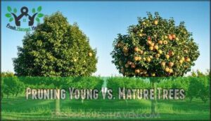 pruning young vs. mature trees