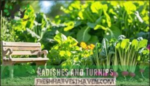 radishes and turnips