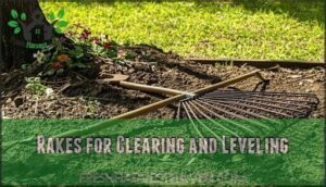 rakes for clearing and leveling