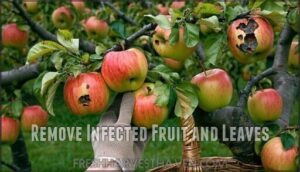 remove infected fruit and leaves