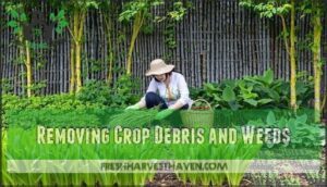 removing crop debris and weeds