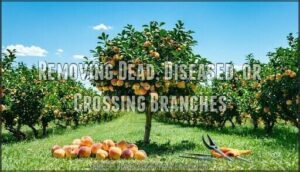 removing dead, diseased, or crossing branches