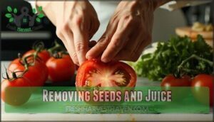 removing seeds and juice
