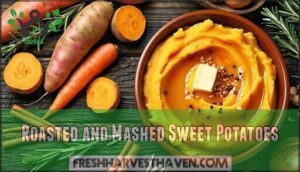 roasted and mashed sweet potatoes