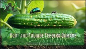 root and foliage feeding damage