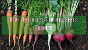 root vegetables: carrots, beets, turnips