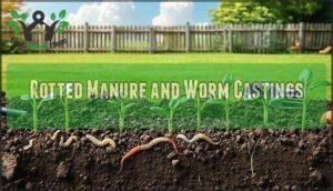 rotted manure and worm castings