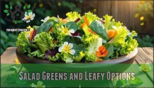 salad greens and leafy options