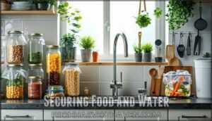 securing food and water