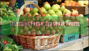selecting fresh, seasonal fruits