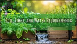 soil, light, and water requirements