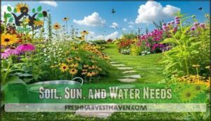 soil, sun, and water needs