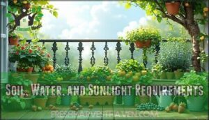 soil, water, and sunlight requirements