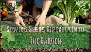 sowing seeds directly into the garden