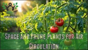 space and prune plants for air circulation