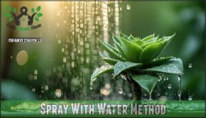 spray with water method