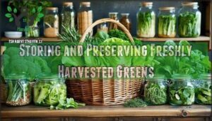 storing and preserving freshly harvested greens