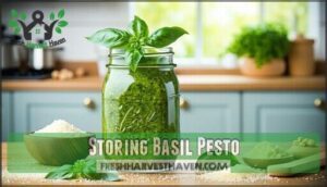 storing basil pesto