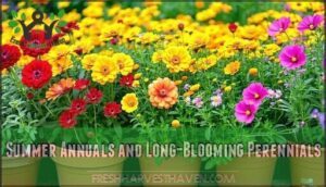 summer annuals and long-blooming perennials