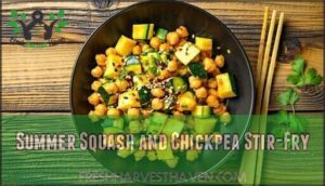summer squash and chickpea stir-fry