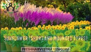 sunflower (short and mounded types)