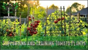 supporting and training tomato plants