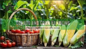 tomato and corn handling