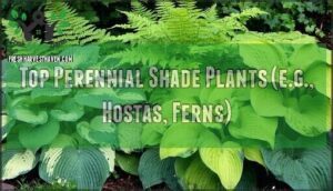 top perennial shade plants (e.g., hostas, ferns)