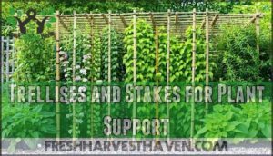 trellises and stakes for plant support