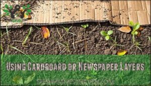 using cardboard or newspaper layers
