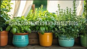 using containers and raised beds