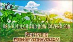 using mulch and row covers for protection